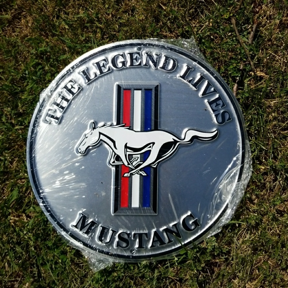 The Legend Lives Mustang tin sign